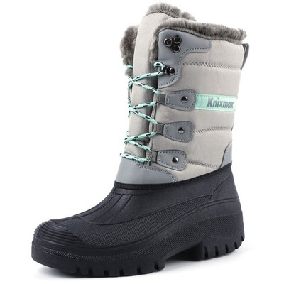 Knixmax Damen Wasserdichte Schneestiefel Mit Thermofutter Und Rutschfester Sohle
