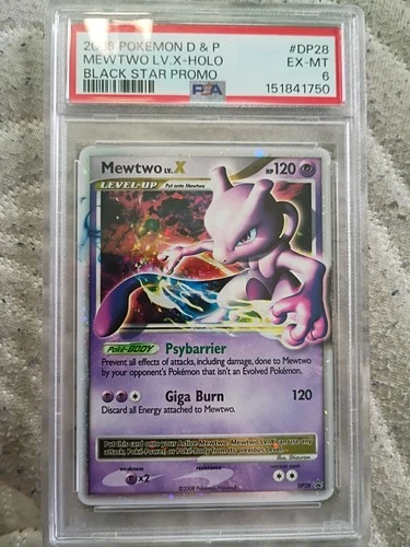 PSA 6 2008 Mewtwo LV.X DP28 Holo Promo Pokemon TCG Card Diamond and Pearl