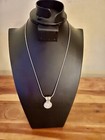 Mother Of Pearl Round Pendant On Sterling Silver 16”  Chain  (signed 925)