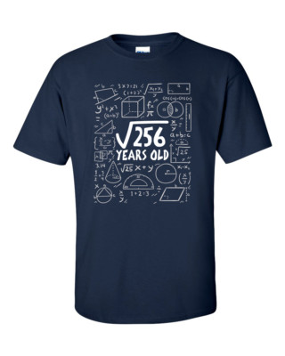 Quadratwurzel 256 16 Jahre 16. 16. 16. Geburtstag Geschenke Mathe T-Shirt