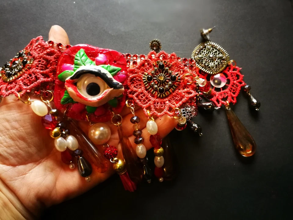 Moda Joyería Mujer Joya Collar Gargantilla Dije Joyería Ojo de Swarovski Foto 3 de 4