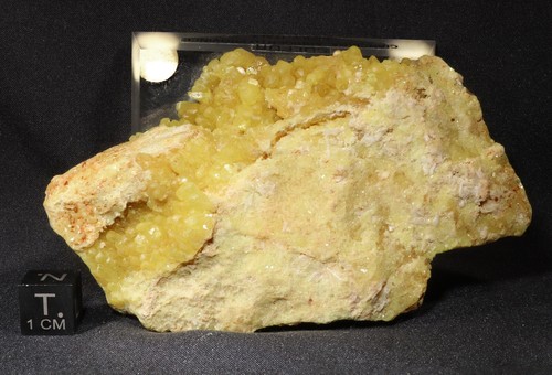 Sulfur Crystals on Aragonite Matrix from Agrigento, Sicily, Italy - Picture 5 of 9