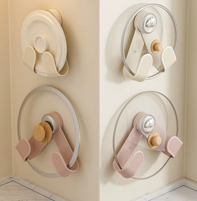 Rotating Pot Lid & Cutting Board Rack   Suction Cup Wall Shelf, No Nails Needed