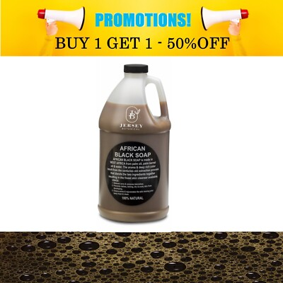 #ad Liquid African Black Soap Half Gallon 100% Pure Natural Raw Organic Face Body $21.53