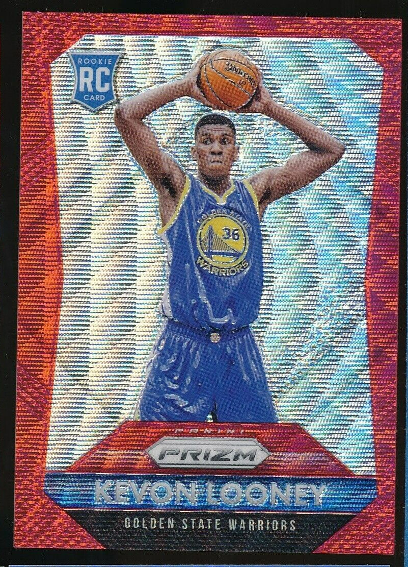 2015-16 Panini Prizm #346 Kevon Looney RC Red Wave Prizm 022/350 Golden State SP