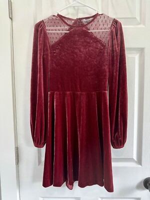 express red long sleeve dress Express Red Velvet Long Sleeve Dress