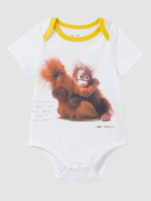 New NWT 6-12 Months Baby Gap Short Sleeve Orangutan Bodysuit GREAT SHOWER GIFT