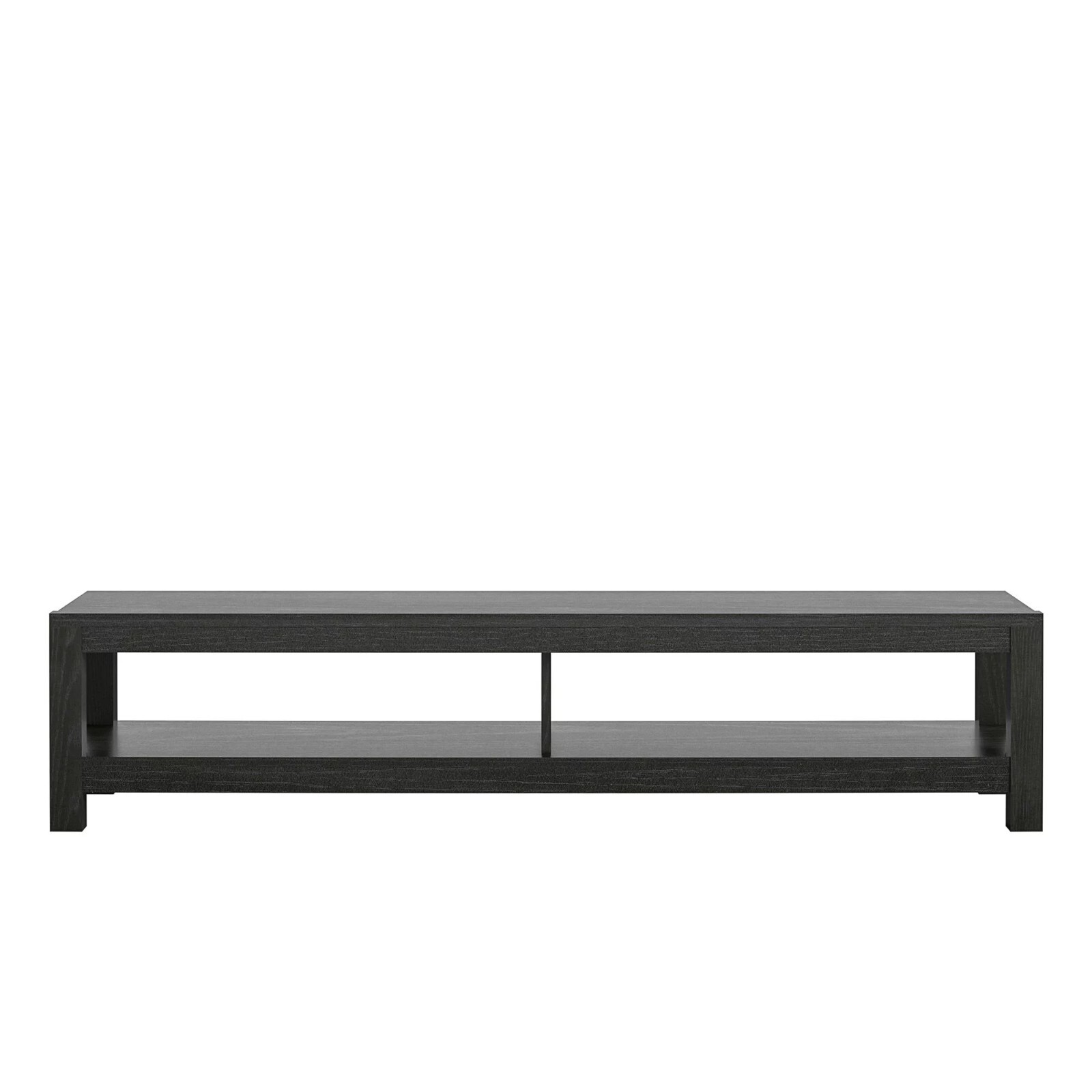 TV Stand Low Profile Open Storage Shelf For TV's up to 65-Inch Black Oak