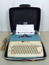 Vintage Smith Corona SCM Coronet Blue Portable Electric Typewriter in Case thumbnail