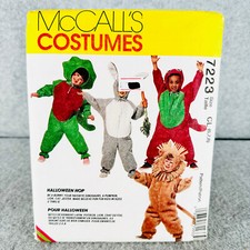 McCalls 7223 Jumpsuit Costume Dinosaur Lion Clown Boys Girls Size 6 8 Pattern