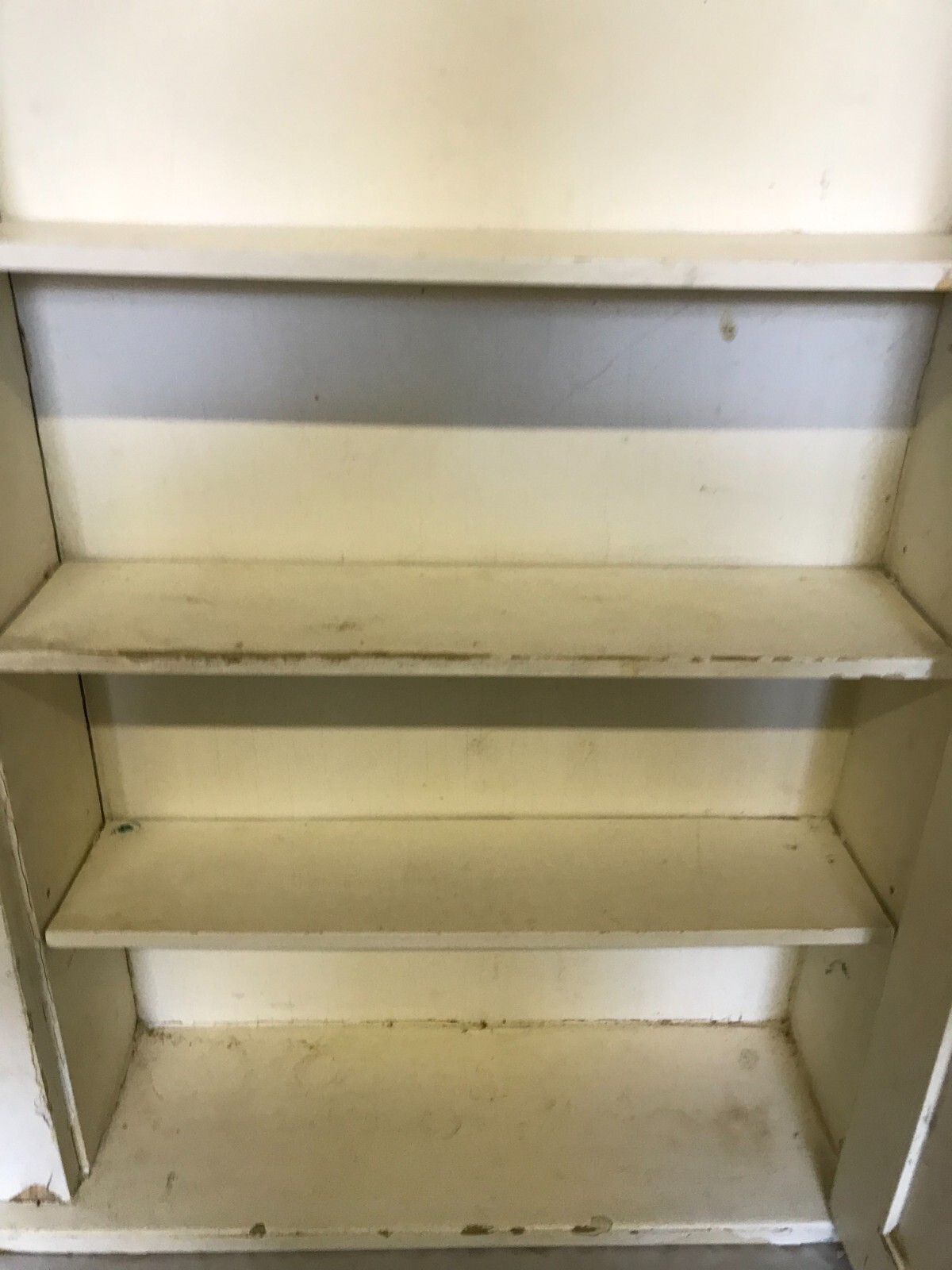 Antique Shabby 29x42 Wood Arched Top Medicine Etched Mirror VTG