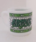 Arby’s Vintage Milk Glass “D” Handle Green Coffee Mug Federal