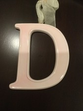 AMSCAN Ceramic Baby Wall Letter D Light Pink Different Designs 449059
