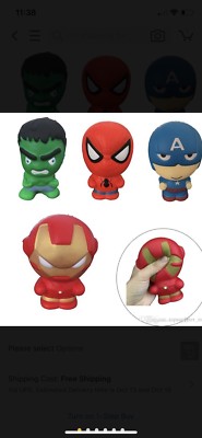 Super Hero Iron Man Spiderman Squishies Slow Rising Squeeze Stress Toys Set