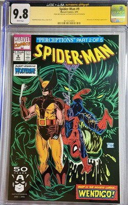 CGC 9.8 Spider-Man #9 Todd McFarlane Auth Auto Wolverine Wendigo Top Pop