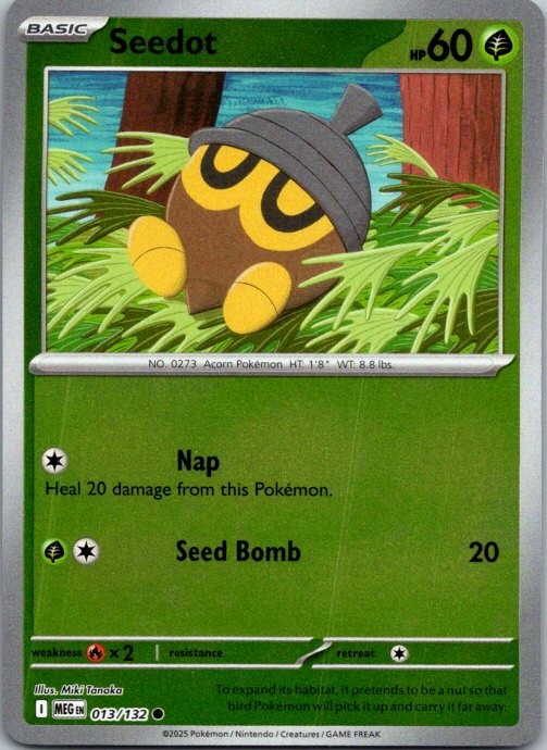 Seedot ME01: Mega Evolution 013/132 NM Reverse Holo