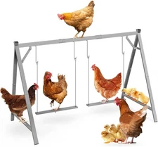 Chicken Perches w/Swing Chicken Roosting Bars Coop Accessories Activity Play Toy