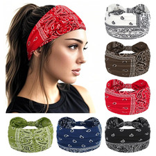 Hairband - Wide Bandana Headbands for Women, 6pcs Stretch Knotted Headband, Boho