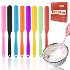 8 Pcs Silicone Wax Spatula with Long Handle for Kitchen Baking, Waxing Tools ...