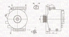 Generator mit Riemenscheibe 063731859010 MAGNETI MARELLI f&uuml;r MERCEDES-BENZ CLK