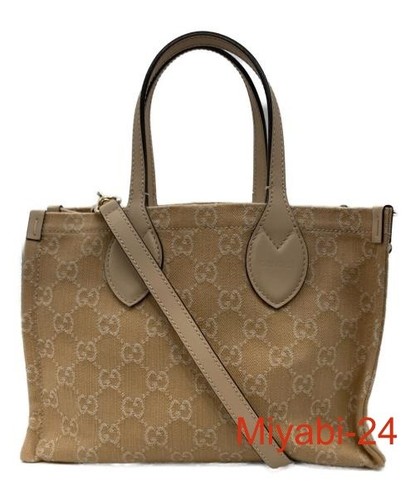 Gucci Ophidia Medium Tote Bag Beige 2Way Women's Shoulder Handbag
