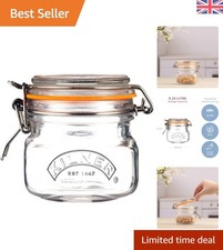 Image of 250ml Reusable Glass Jar with Stainless Steel Clip - Perfect for Food Storage