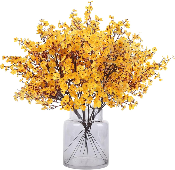 12 StüCk KüNstliche Schleierkraut Blumen, Gelb Herbstblumen KüNstlich-image