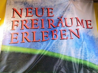 ORIGINAL OPEL Fahne '' Neue Freiräume erleben '' Reklame Werbung RAR SE