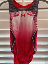NWT Under Armour GYMNASTICS dance LEOTARD child large PINK RARE 