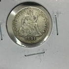 1891-P Seated Liberty Silver Dime 10c Philadelphia Mint - KK750