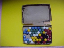 60pc Berry Pink Marbles w/Original Box-No.00.Box In Sad Shape See photos