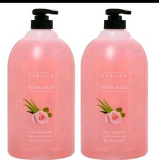 Perlier Rose and Aloe 1L 33.8 oz Bath and Shower Gel 2 Pack-NEW SEALED