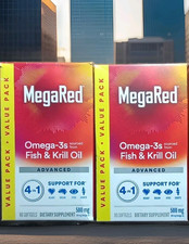 2 MEGARED ADVANCED OMEGA-3 KRILL OIL 500MG HEART SUPPLEMENT 80 X2 160 SOFTGELS 
