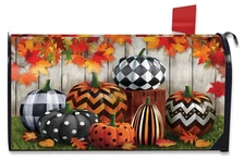 Briarwood Lane Patterned Pumpkins Autumn Mailbox Cover