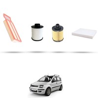 Hoffcar Wartungsset - 4 Filter FüR Fiat Panda Ii 1.3 Multijet 16V 55KW Ab 200