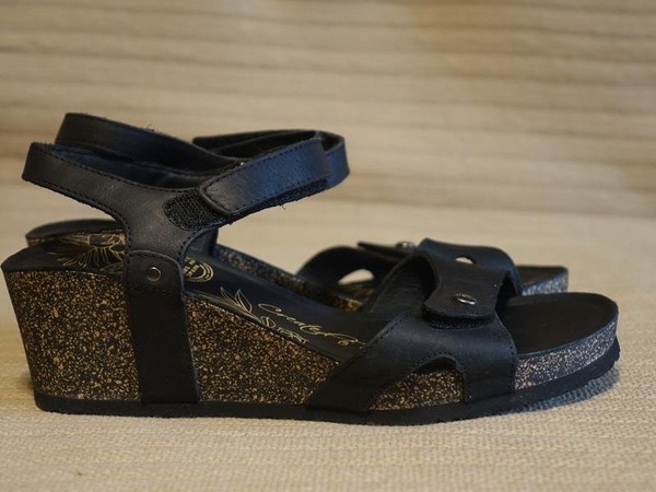 Women Panama Jack Heels Black Leather 39