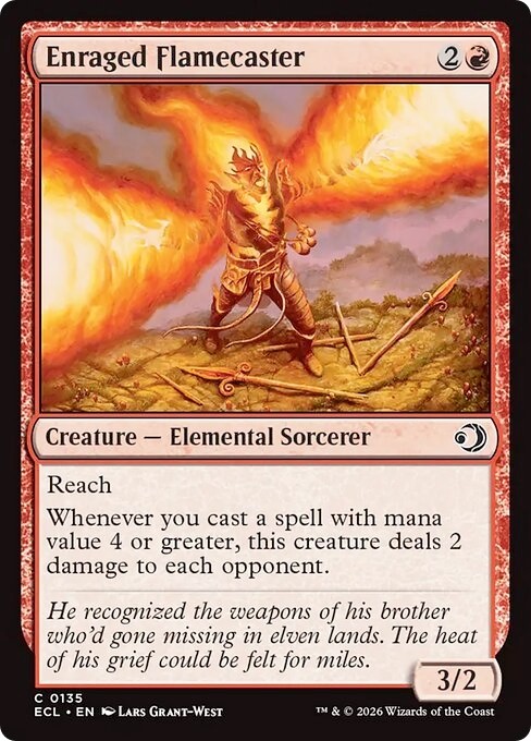 ENRAGED FLAMECASTER x4 mtg NM-M Lorwyn Eclipsed 4 Common