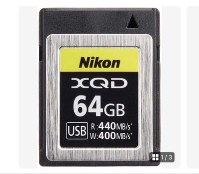 Nikon 64GB XQD Memory Card 440MBs Ideal for DSLR Cameras High Speed