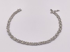 9ct White Gold Hallmarked 1ct Diamond Tennis Bracelet. Goldmine Jewellers.
