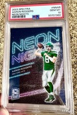 2023 Spectra Neon Nights Case Hit Aaron Rodgers SSP PSA 10 MINT POP2 WOW