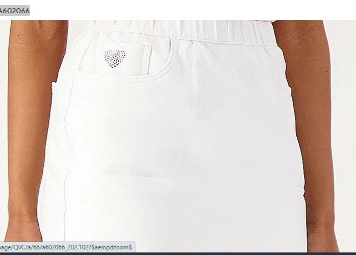 Quacker Factory Dream Jeannes 5 Pocket Skort White 3X A602066 - Image 2 of 2