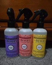 Mrs Meyers Lot Of (3) -Rose/Lilac/Daisy Scent-Clean Day Room Freshener 8oz Spray