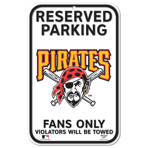 Pittsburgh Pirates Reserved Parking Sign 11"x17" - Picture 1 of 1