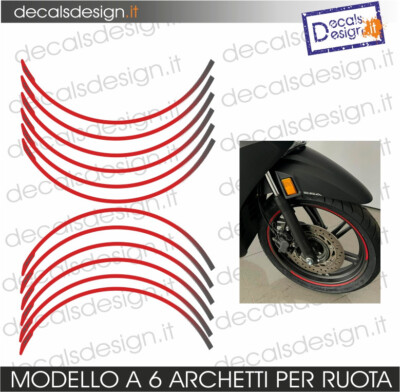 Kit adesivi replica cerchi scooter SH 350 300 150 125 strisce