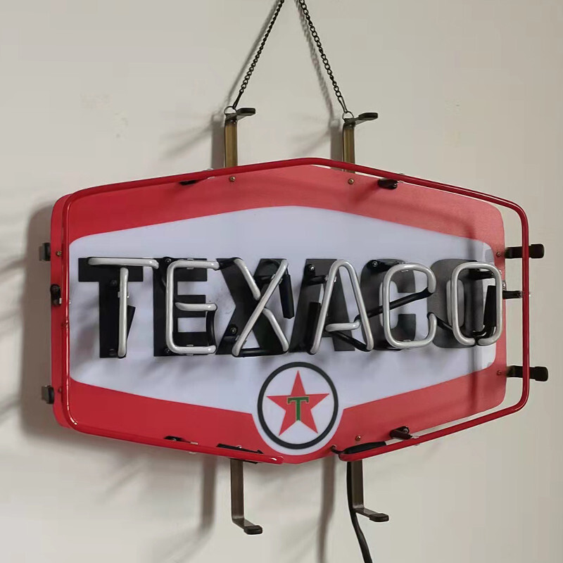 Insegna Rotonda In Ghisa Texaco 'Motor Oils', Stile Vintage Per Garage, Officina, Parete