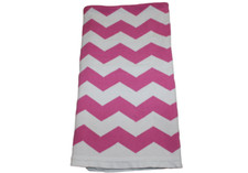 Pottery Barn Kids Pink White Chevron Cotton Knit Baby Blanket Infant Girls 2014