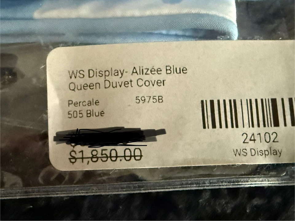 D. Porthault Parigi Blu Alizee 505 Copripiumino Queen 100% Cotone NUOVO - Immagine 2 di 4