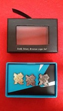 Olympics London 2012 Mini Logo Gold, Silver Bronze Presentation Pin Box Set