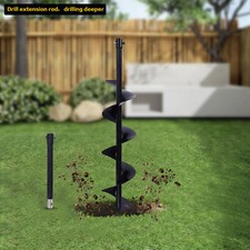 6 Inch Earth Auger Drill Bit W/Extension Bar Fit Most Diggers with a 3/4" Shaft!