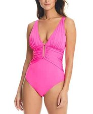 Bleu by Rod Beattie Women's Molded Cup One Piece Swimsuit Pink 98 Size 4
